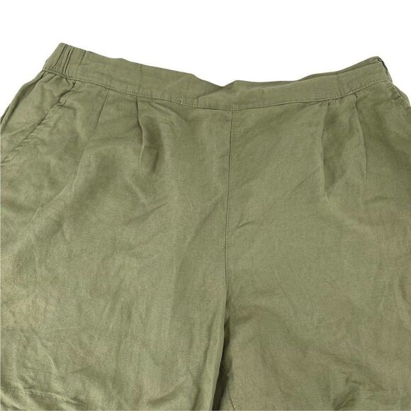 Green Linen Shorts Womens Size XXL A New Day Elastic Waist Casual Flat Front - Picture 3 of 6